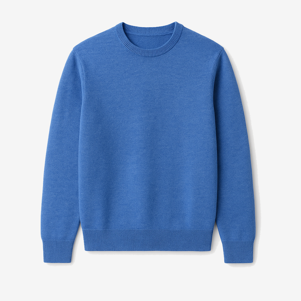 bright blue sweater